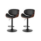 Artiss Bar Stools Kitchen Leather Barstools Swivel Gas Lift Chairs Black x2 - Cosy Abode