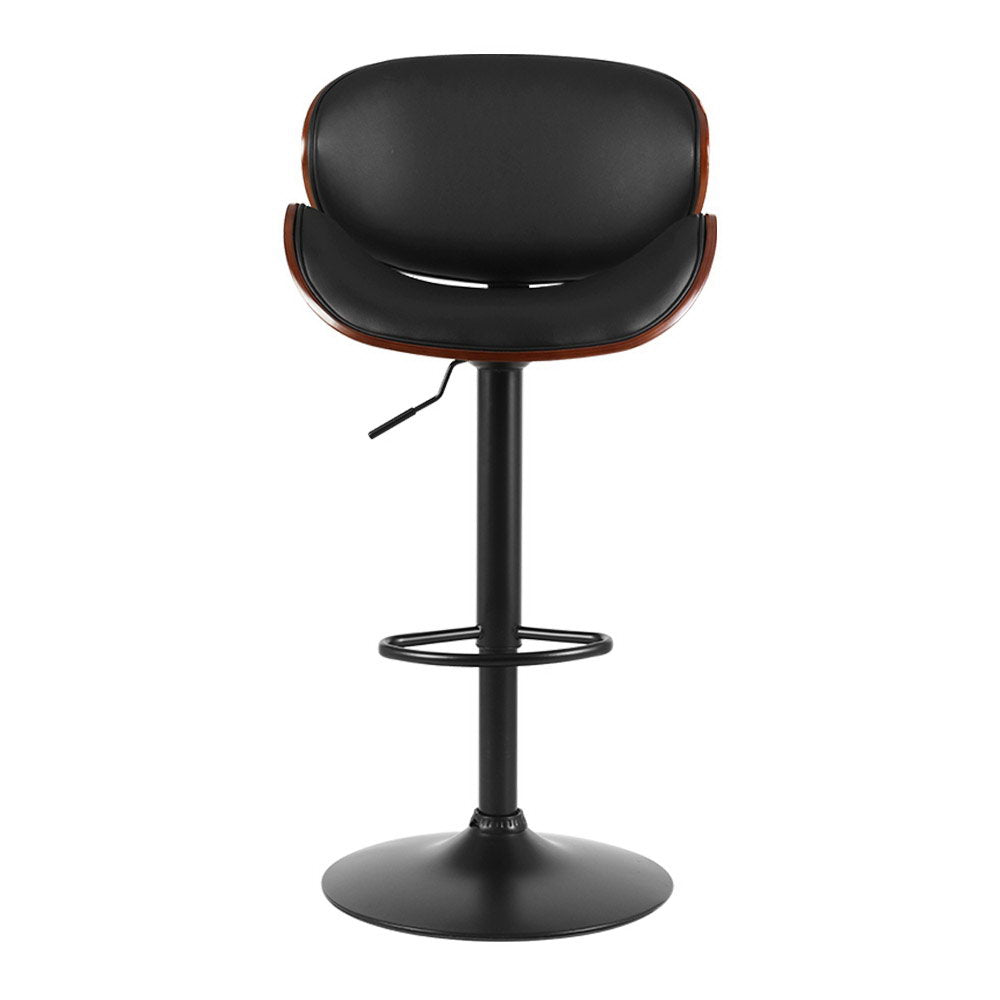 Artiss Bar Stools Kitchen Leather Barstools Swivel Gas Lift Vintage Chairs Black - Cosy Abode