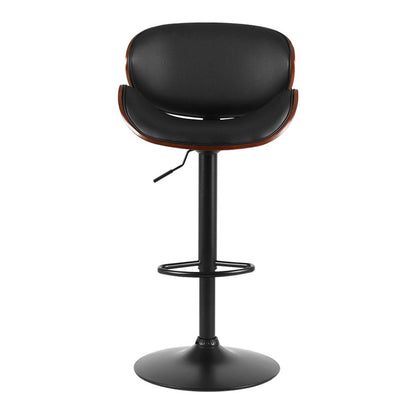 Artiss Bar Stools Kitchen Leather Barstools Swivel Gas Lift Vintage Chairs Black - Cosy Abode