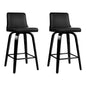 Artiss Bar Stools Kitchen Leather Barstools Swivel Wooden Chairs X2 - Cosy Abode