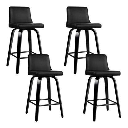 Artiss Bar Stools Kitchen Leather Barstools Swivel Wooden Chairs X4 - Cosy Abode