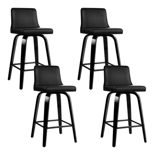 Artiss Bar Stools Kitchen Leather Barstools Swivel Wooden Chairs X4 - Cosy Abode