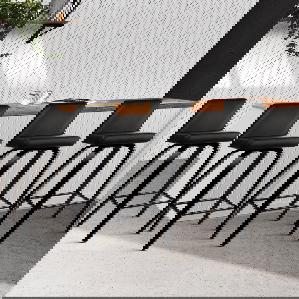 Artiss Bar Stools Kitchen Leather Barstools Swivel Wooden Chairs X4 - Cosy Abode