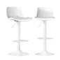 Artiss Bar Stools Kitchen Swivel Gas Lift Stool Leather Dining Chairs White x2 - Cosy Abode