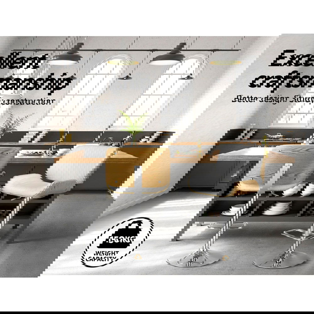 Artiss Bar Stools Swivel Leather Chairs Wooden - Cosy Abode