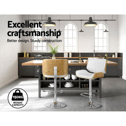 Artiss Bar Stools Swivel Leather Chairs Wooden - Cosy Abode