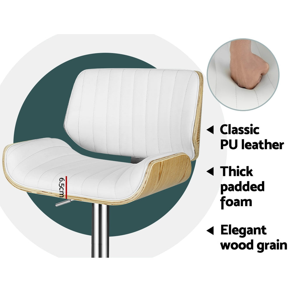 Artiss Bar Stools Swivel Leather Chairs Wooden - Cosy Abode