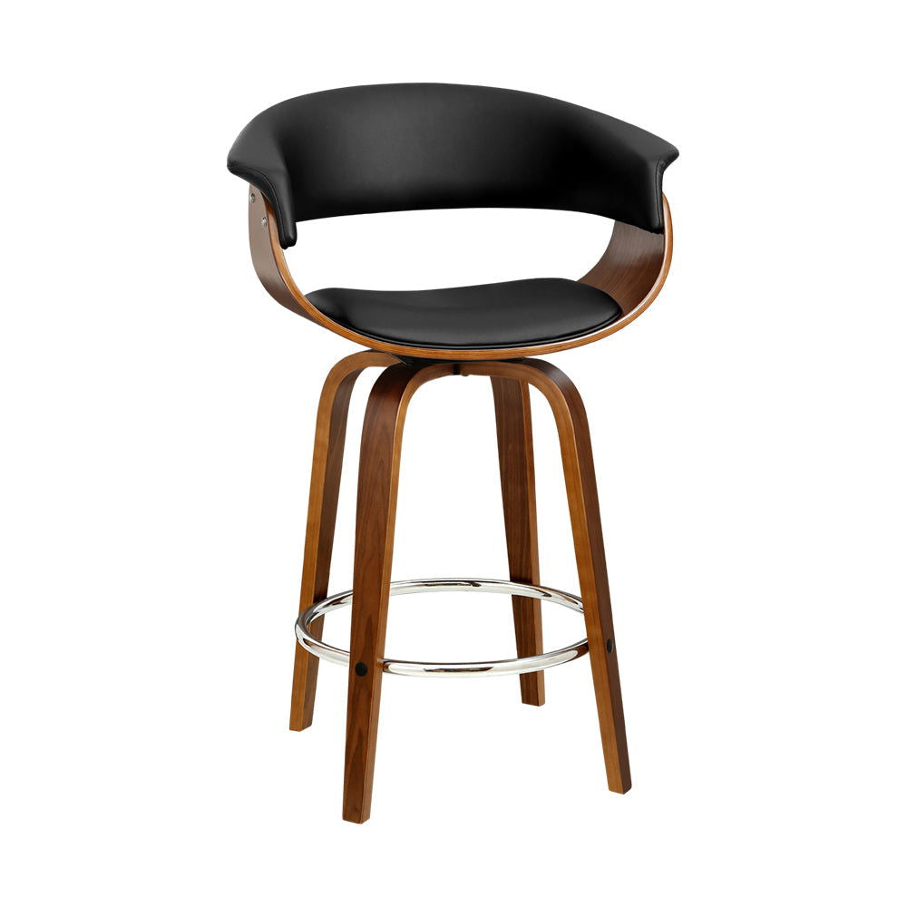 Artiss Bar Stools Swivel PU Seat Wooden - Cosy Abode