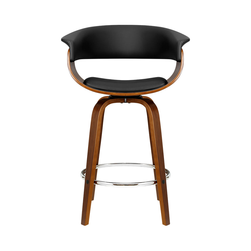 Artiss Bar Stools Swivel PU Seat Wooden - Cosy Abode