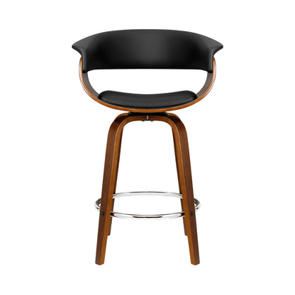 Artiss Bar Stools Swivel PU Seat Wooden - Cosy Abode