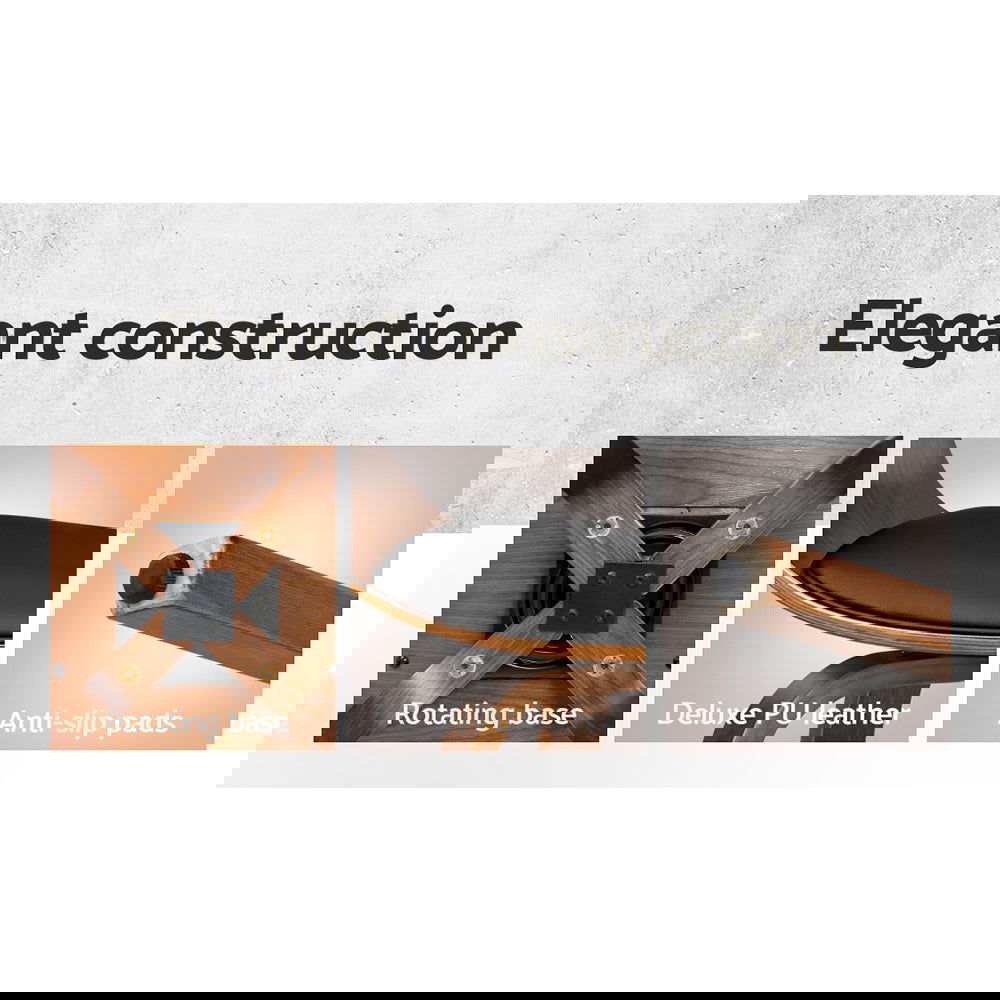 Artiss Bar Stools Swivel PU Seat Wooden - Cosy Abode