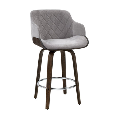 Artiss Bar Stools Swivel Velvet Padded Wooden - Cosy Abode