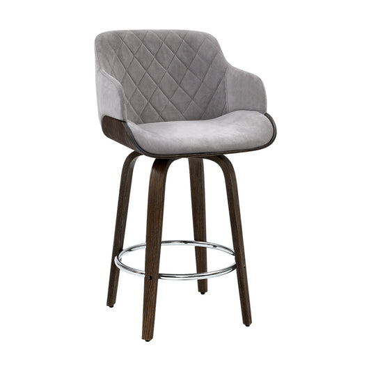 Artiss Bar Stools Swivel Velvet Padded Wooden - Cosy Abode