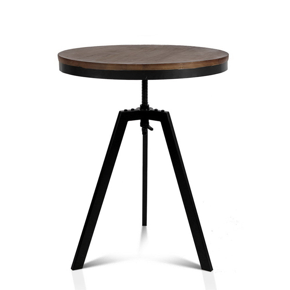 Artiss Bar Table 67-86CM Height Round Brown - Cosy Abode