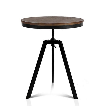 Artiss Bar Table 67-86CM Height Round Brown - Cosy Abode