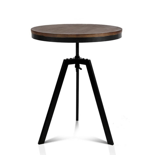 Artiss Bar Table 67-86CM Height Round Brown - Cosy Abode
