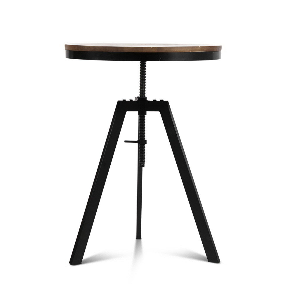 Artiss Bar Table 67-86CM Height Round Brown - Cosy Abode