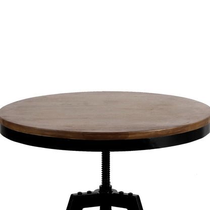 Artiss Bar Table 67-86CM Height Round Brown - Cosy Abode