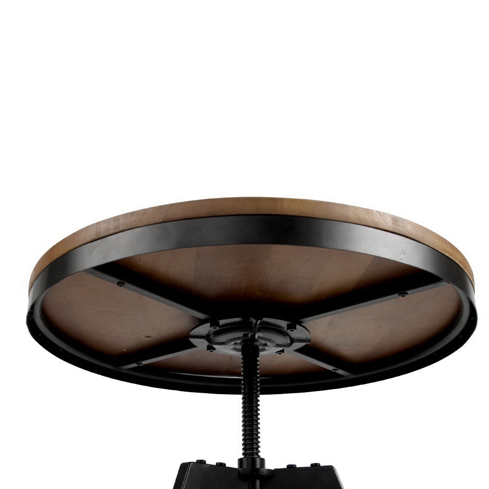 Artiss Bar Table 67-86CM Height Round Brown - Cosy Abode