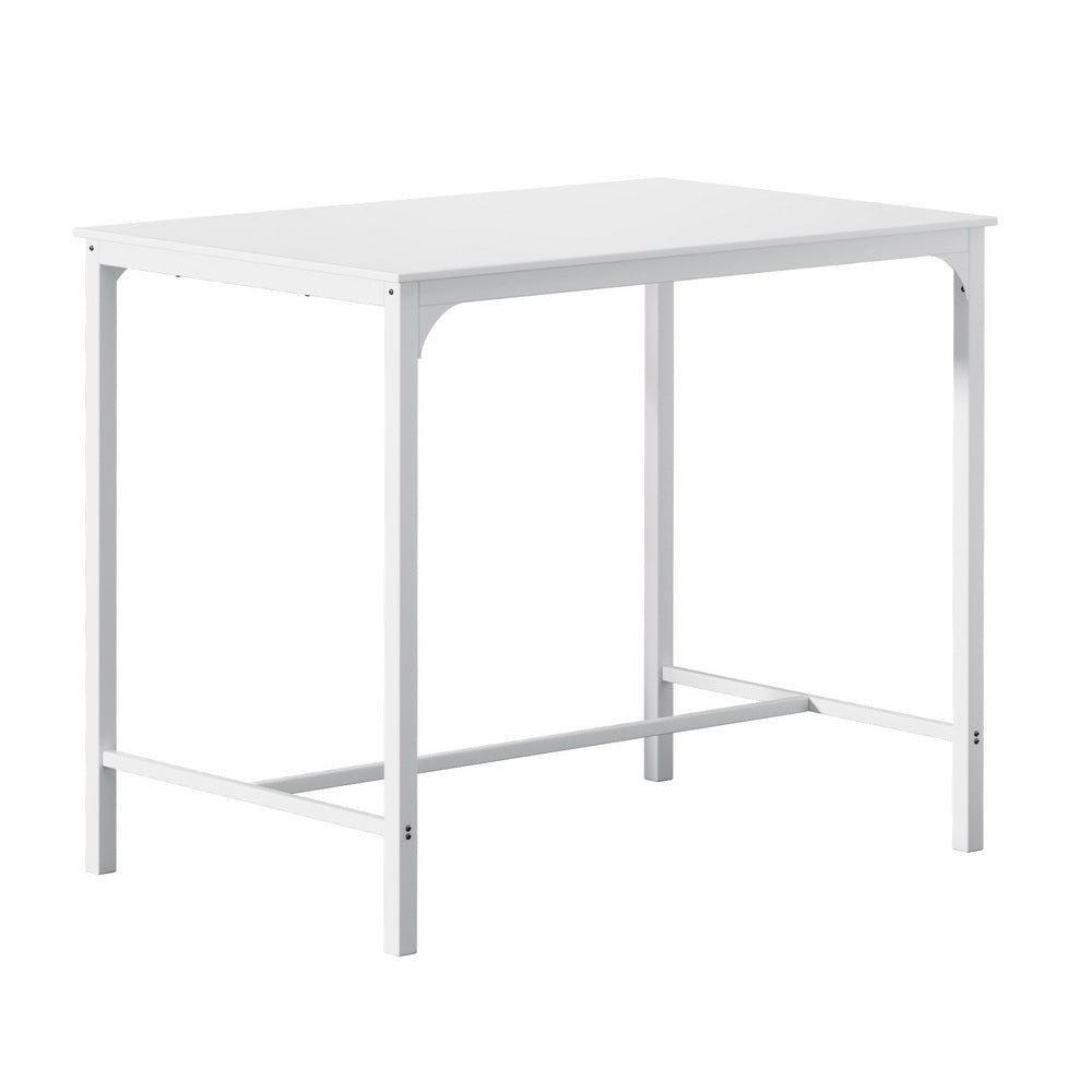 Artiss Bar Table Dining Desk Metal Legs - White - Cosy Abode