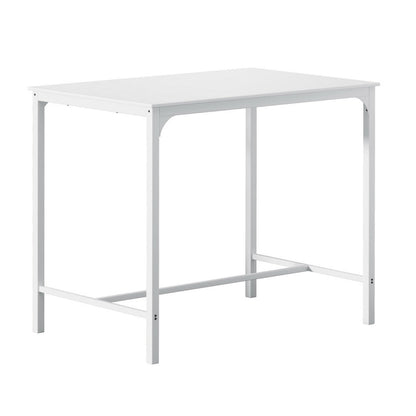 Artiss Bar Table Dining Desk Metal Legs - White - Cosy Abode