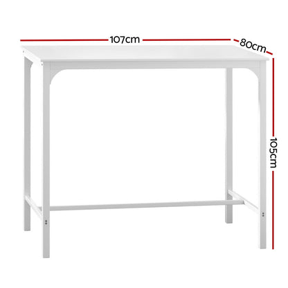 Artiss Bar Table Dining Desk Metal Legs - White - Cosy Abode