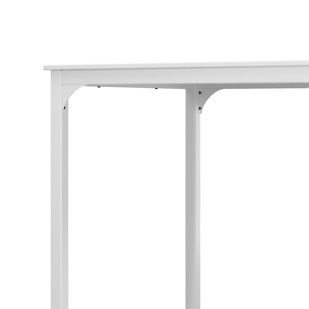 Artiss Bar Table Dining Desk Metal Legs - White - Cosy Abode