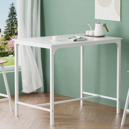 Artiss Bar Table Dining Desk Metal Legs - White - Cosy Abode