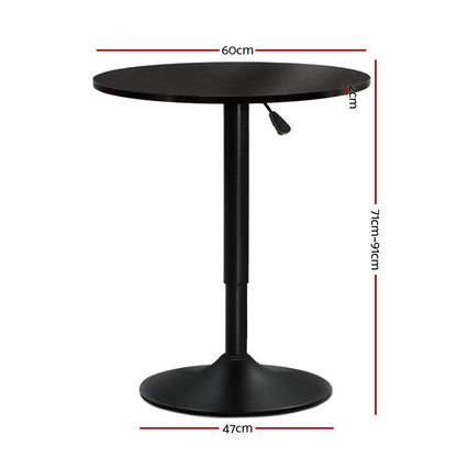 Artiss Bar Table Gas Lift Round Black - Cosy Abode
