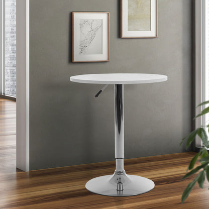 Artiss Bar Table Gas Lift Round White - Cosy Abode