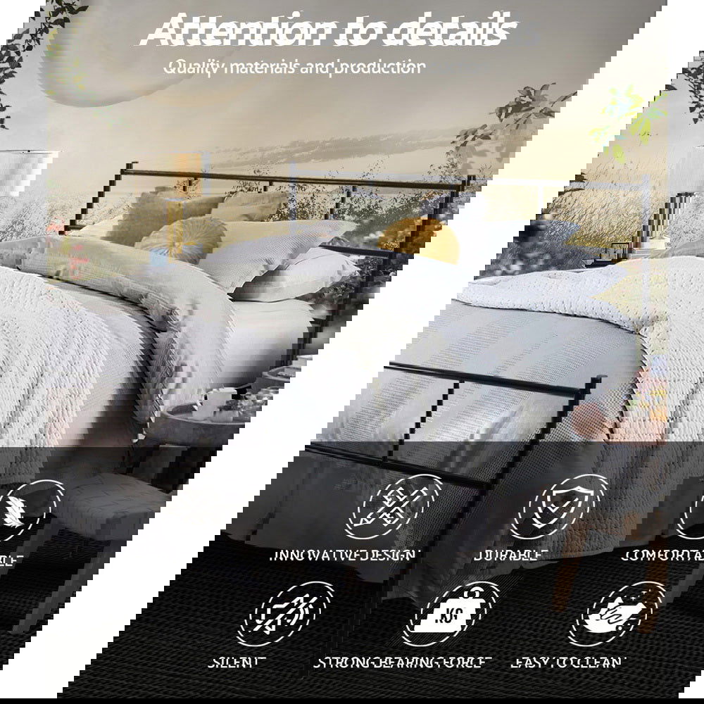 Artiss Bed Frame Double Metal Bed Frames SOL - Cosy Abode