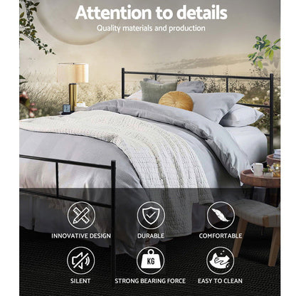 Artiss Bed Frame Double Metal Bed Frames SOL - Cosy Abode