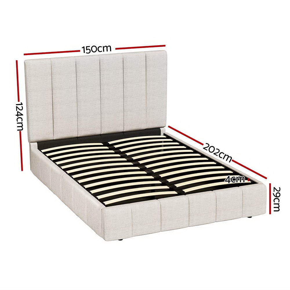 Artiss Bed Frame Double Size Beige TETTE - Cosy Abode