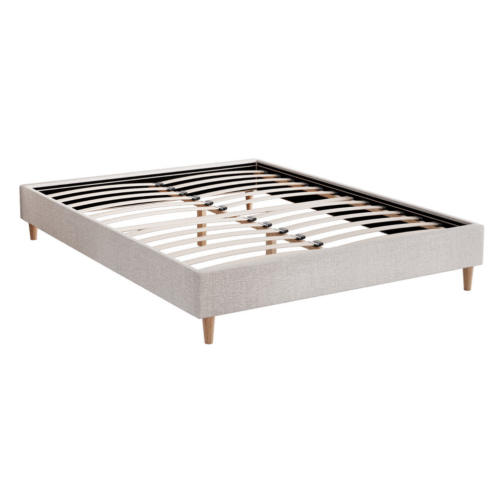 Artiss Bed Frame Double Size Beige ZORA - Cosy Abode