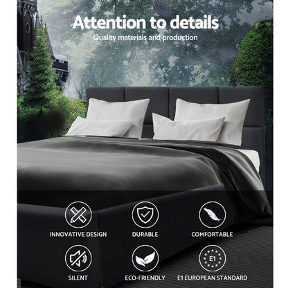 Artiss Bed Frame Double Size Charcoal TINO - Cosy Abode