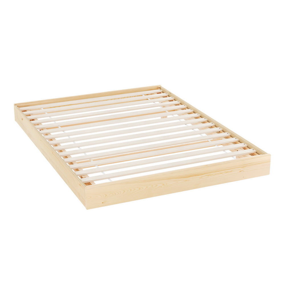 Artiss Bed Frame Double Size Floating Wooden Mattress Base Platform Timber ODIN - Cosy Abode