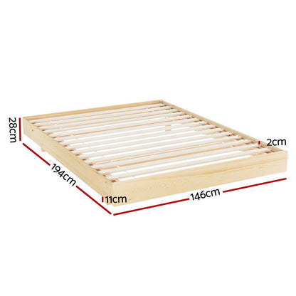 Artiss Bed Frame Double Size Floating Wooden Mattress Base Platform Timber ODIN - Cosy Abode
