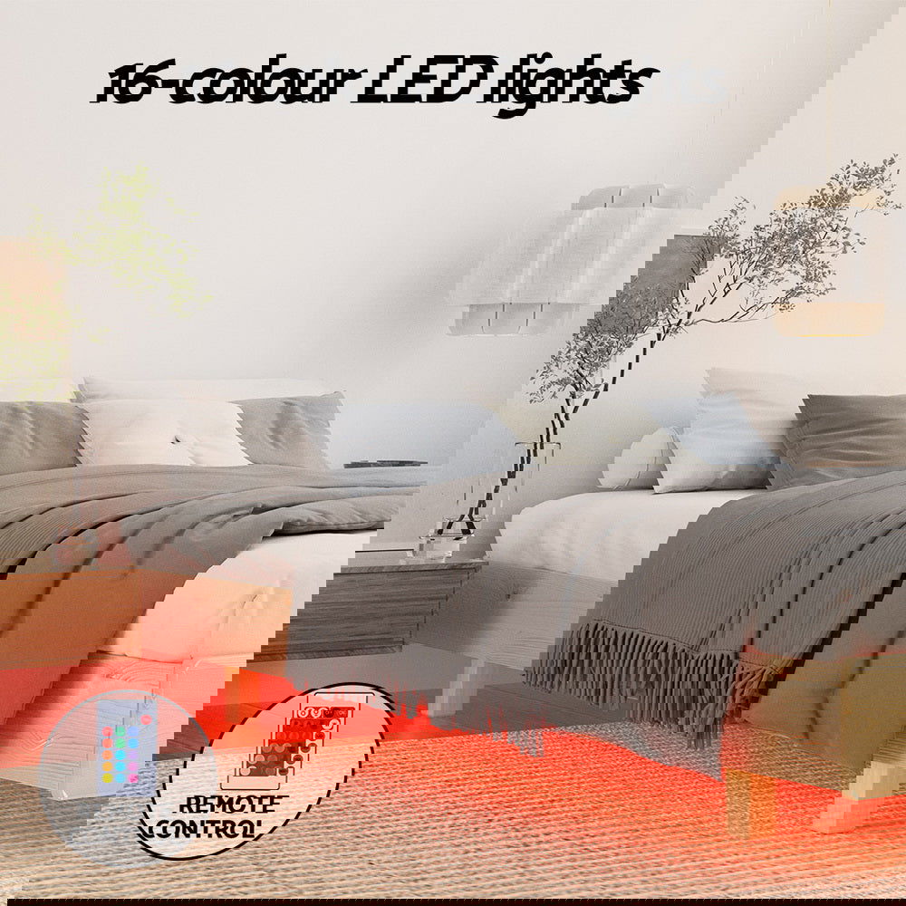 Artiss Bed Frame Double Size Floating Wooden Mattress Base Platform Timber ODIN - Cosy Abode