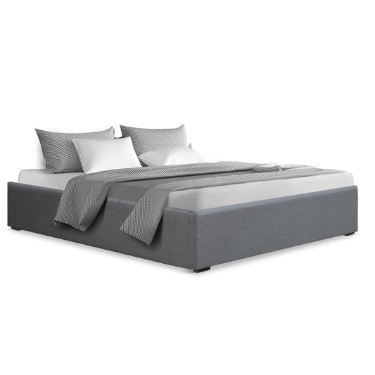 Artiss Bed Frame Double Size Gas Lift Base Grey TOKI - Cosy Abode