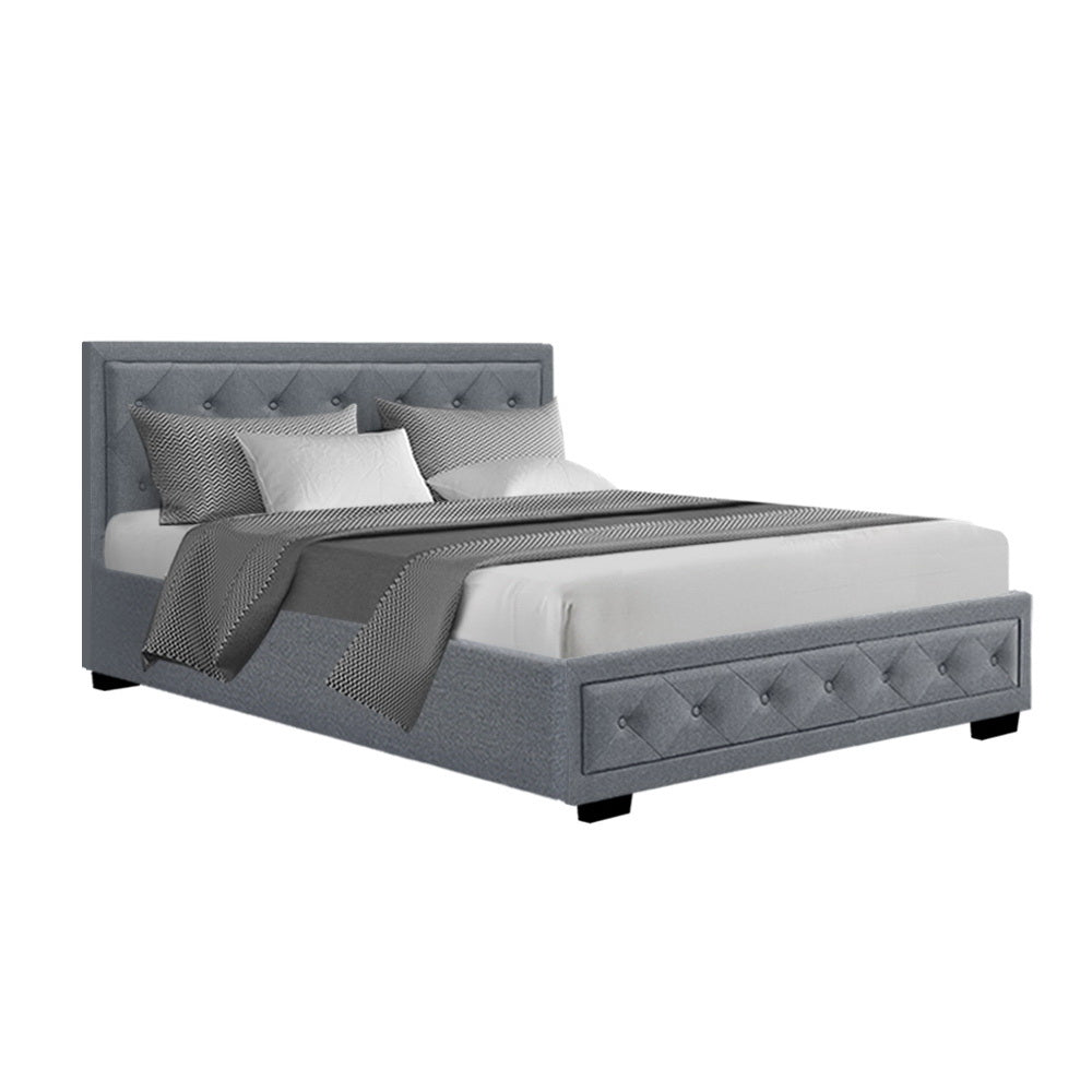 Artiss Bed Frame Double Size Gas Lift Grey TIYO - Cosy Abode