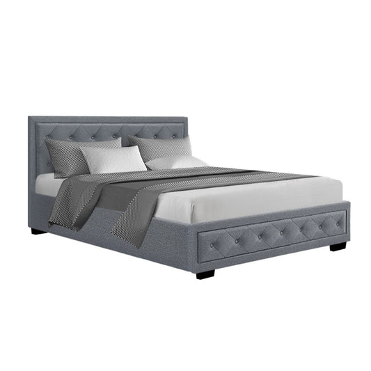 Artiss Bed Frame Double Size Gas Lift Grey TIYO - Cosy Abode