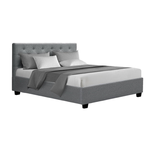 Artiss Bed Frame Double Size Gas Lift Grey VILA - Cosy Abode