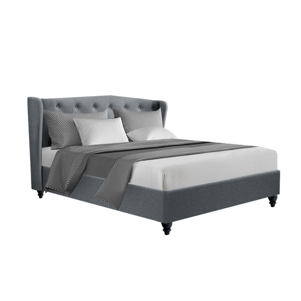 Artiss Bed Frame Double Size Grey PIER - Cosy Abode