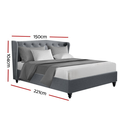 Artiss Bed Frame Double Size Grey PIER - Cosy Abode