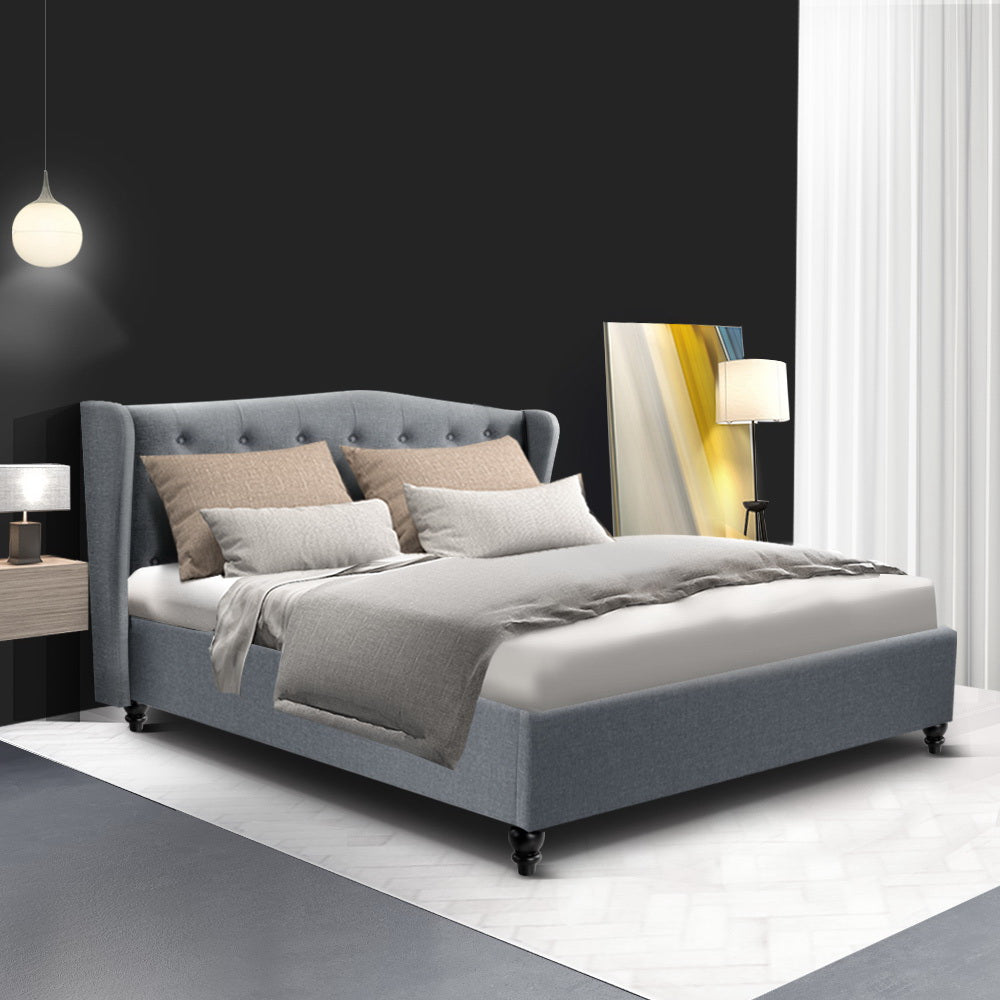Artiss Bed Frame Double Size Grey PIER - Cosy Abode