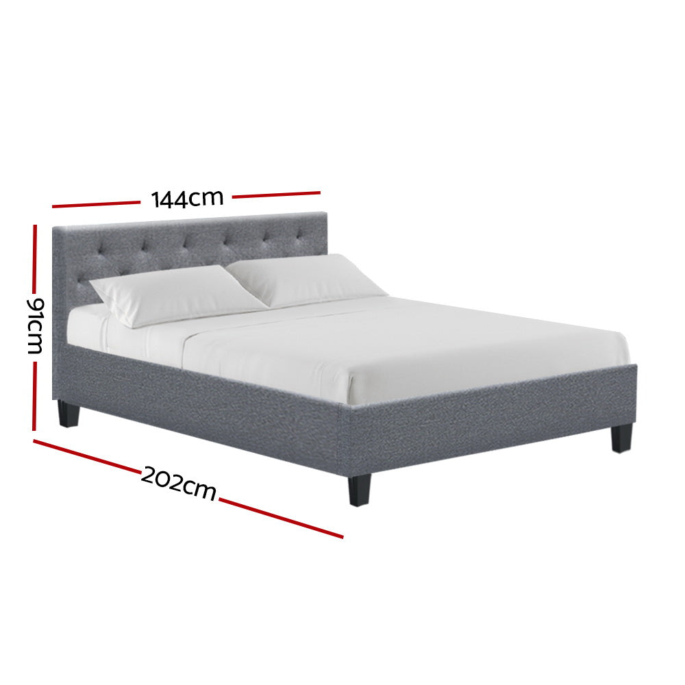 Artiss Bed Frame Double Size Grey VANKE - Cosy Abode