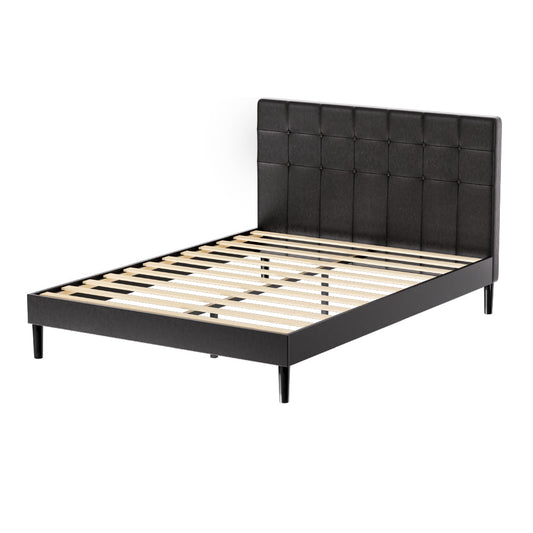 Artiss Bed Frame Double Size LED Black RAVI - Cosy Abode