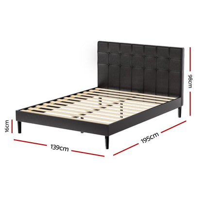 Artiss Bed Frame Double Size LED Black RAVI - Cosy Abode
