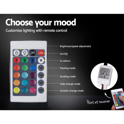 Artiss Bed Frame Double Size LED Gas Lift White COLE - Cosy Abode