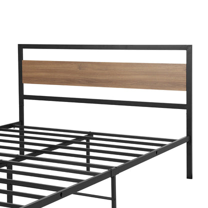 Artiss Bed Frame Double Size Metal Base Mattress Platform Foundation Black DREW - Cosy Abode